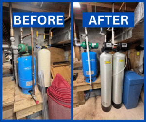 new water treatment system installation before and after